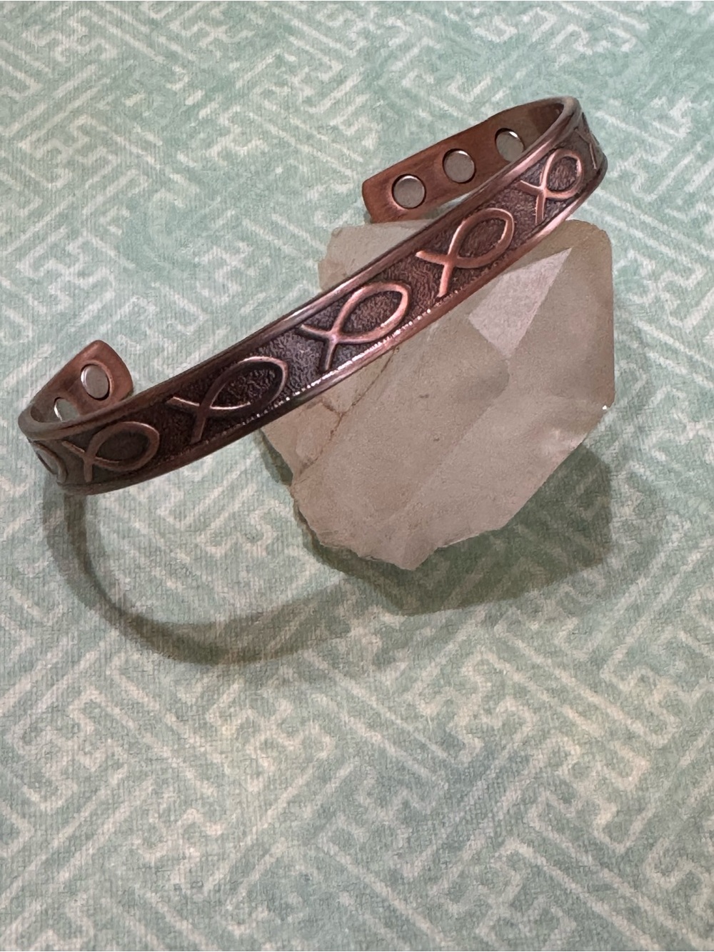 JESUS FISH MAGNETIC COPPER BRACELET AND RING